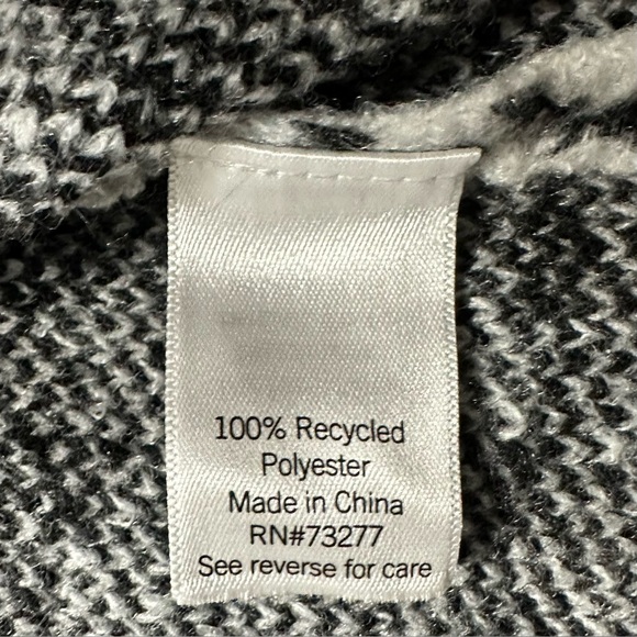 NWT Nine West Black & White Houndstooth Open-Front Cardigan Duster Sweater XXL - Picture 7 of 9